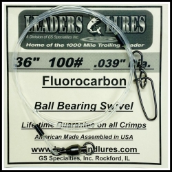 100# 36" Fluorocarbon Leader .039" Dia